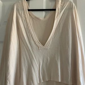 Wildfox deep V cropped long sleeve. Light peach color, size xs